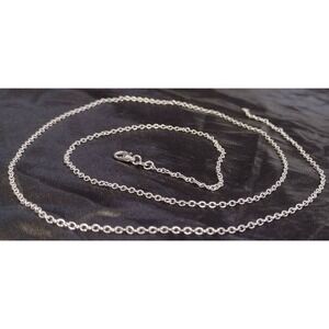 Sterling Silver 925 Plated 28 Inch Rolo Link Chain Necklace New 1/16th" Wide